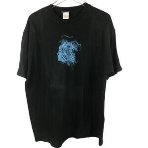 Vintage Blue Medusa Like Graphic Print Hanes Beefy-T Men's Size XL